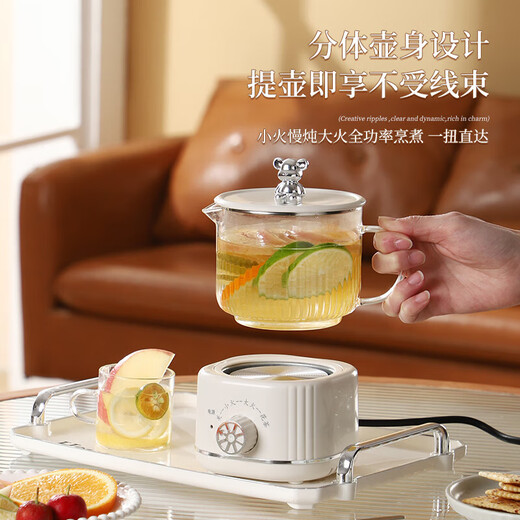Health kettle, kettle, hot water kettle, thermostatic kettle, teapot, teapot, all-in-one, fully-glass, fully-automatic, small household, multifunctional office, large capacity, random color 0.6L
