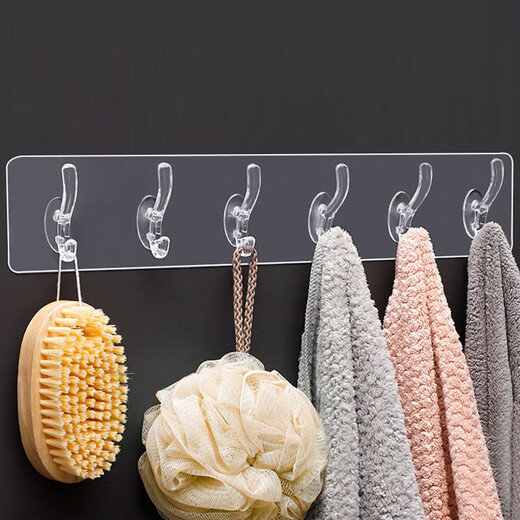 Hooks that don’t need to be punched and stuck to the wall, strong and sticky hooks that won’t fall off behind the door, kitchen and bathroom crystal coat hooks, 1 pack