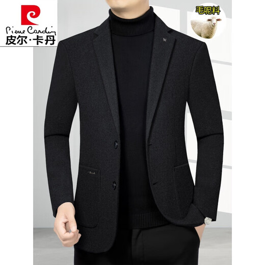 Pier Cardin men's wool woolen suit jacket men's new style daddy's slim Korean style small suit jacket casual top blue gray 35741GF 190/3XL