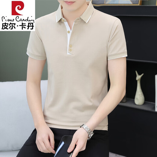 皮尔卡丹（pierre cardin）纯棉2025年夏季新款薄款清凉透气舒适polo衫男士短袖t恤夏季休闲 黑色 QY723 M