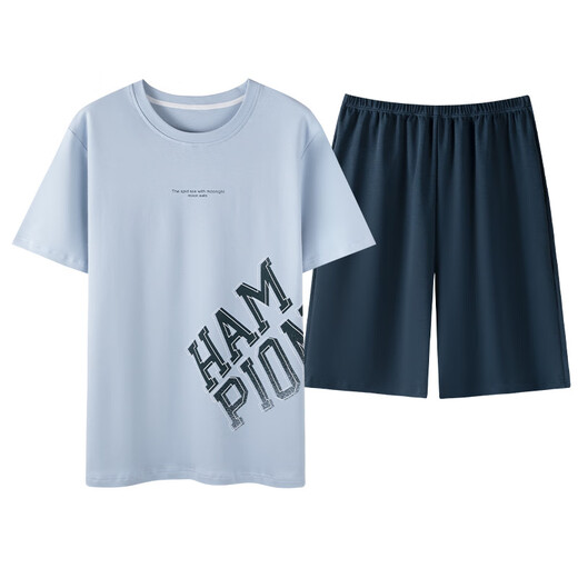 Traje de manga corta de manga corta de cuello redondo de pijama de verano zhulu