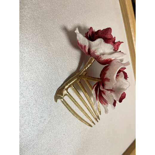 Shijun (SHIJUN) Intangible Cultural Heritage Peony Velvet Flower Hairpin Purple Hot Flower Ancient Style Hanfu Cheongsam Headdress Chinese Style True 2025 New High Purple Peony