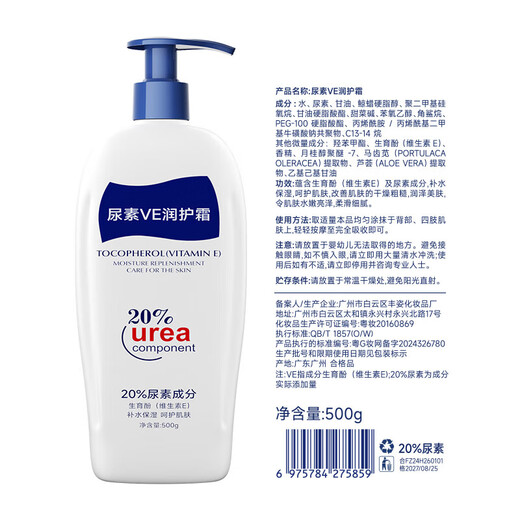 SEEDONVEUR 20% Urea Cream Body Lotion Moisturizing Anti-dry Cracked Black Goose Pimple Moisturizer for Men and Women 500g