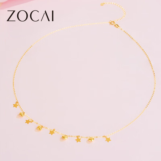Zokai yellow 18K gold necklace romantic simple versatile birthday gift for female star C05027