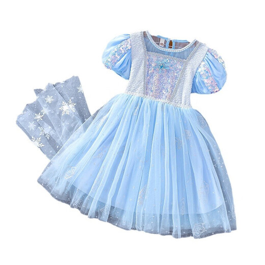 Princess Aisha dress for girls summer style Aisha dress for new Frozen Aisha dress for children's summer dress light blue 140 cm