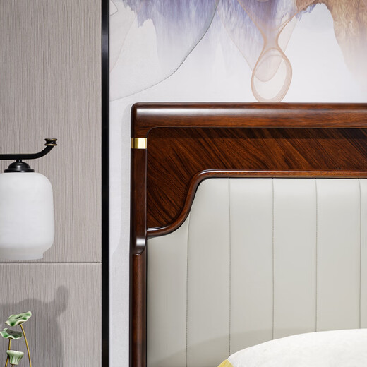 Kui Carpenter Wujin Wood Wood Wood Bed Wood Style Wood Wood Wood Wood Full Wood Solid Bed Soft Bed 1,8 metros Bed de cama Doble Cama Bedro de cama Solid Wood (1585 Edición de noche*2080*1180) Mm construido 1500 mm*Estructura de marco de 2000 mm*Estructura de marco de 2000 mm