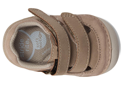 Stride Rite Baby Sandals Memory Foam Insole Velcro Soft Soled Toddler Shoes Universal for Boys and Girls Taupe 5 Baby