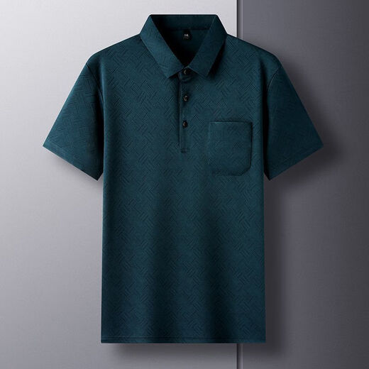 NJSKAKW [Real Pocket] Daddys Sommer neuer Männer Revers kurzärmelig T-Shirt Ice Seide Schnelltrockne Top Polo 686 Navy [mit Taschen] XL 130-150Jin [Jin entspricht 0,5 kg]