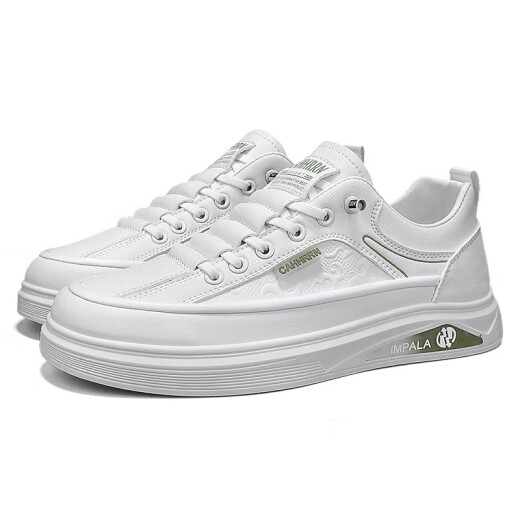 
Jingpu Fei leather casual sneakers men's trendy shoes student versatile single shoes 7372 black 39