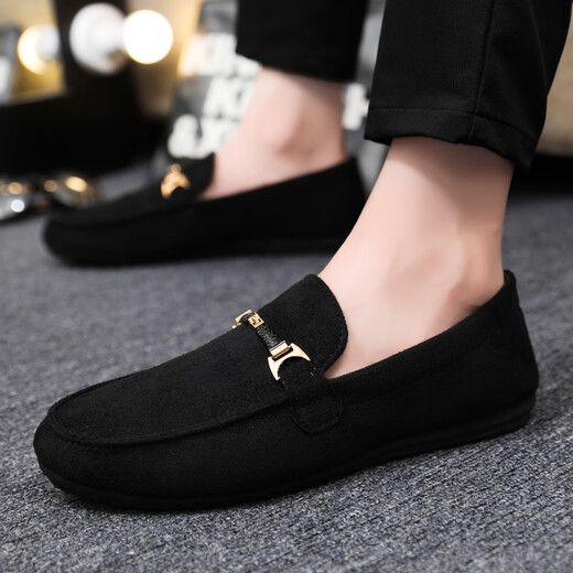 
Mountaineering road layman spring and autumn breathable bean shoes for men Korean version of internet celebrity society young man casual lazy shoes with one foot old Beijing cloth shoes D753 blue 42