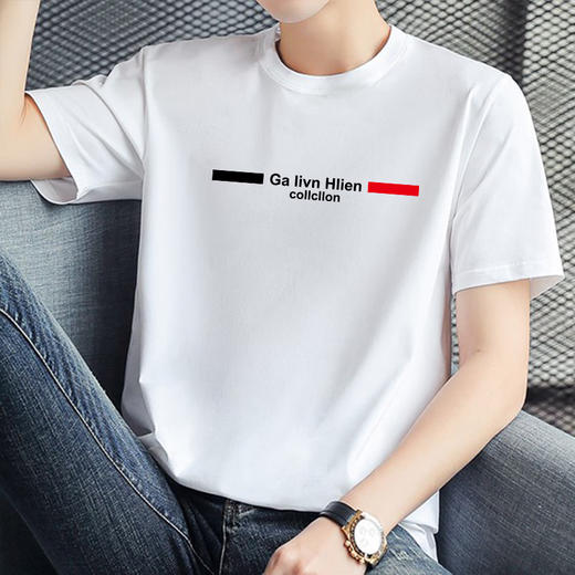 L Lilangs [Markencode-Clearance] Pauls schwere, feste Farbwäsches-Kurzärmel-T-Shirt für den bedruckten Kurzärärmeln von Männern, 6625 Hellblau M [90-115jin [Jin entspricht 0,5 kg]]]
