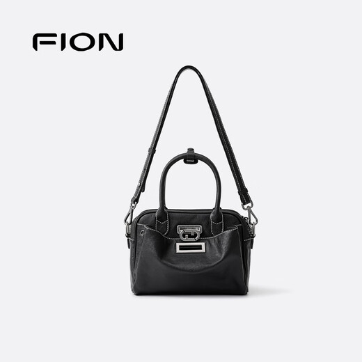 Fion (Fion) 2025 Nuevo bolso de cuero de alta gama Boston Bolso Boston Soft Bag Soft Fomen's Crossbody Bags Regalo Brown Color-Small Model