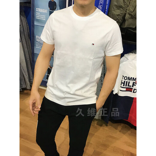 汤米·希尔费格（Tommy Hilfiger）多款圆领新款男士纯色简约百搭短袖T恤 9石楠粉色9804 690/694 版 XS 代购