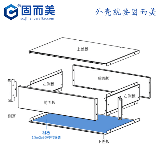 1u2u3u4u5U6U standard sheet metal casing custom server industrial computer chassis metal casing opening customization black 1.5u300 deep (excluding lining)_