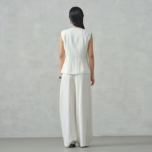 Ayilian [gleicher Stil im Einkaufszentrum] Modewesteanzughose für Frauen im Sommer 2025 Neue zweiteilige ärmellose Weste Weitbein Hosen Gardenia White S