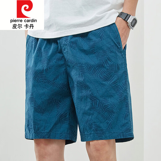 皮尔卡丹（pierre cardin）短裤男款夏季薄款棉中裤大码宽松休闲深蓝潮流5分外穿五分裤子 9215藏青 L 【115-135斤】