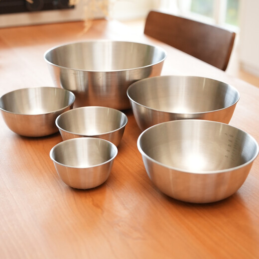 MUJI stainless steel basin tableware household kneading basin vegetable washing basin and basin cooking basin silver XL diameter 28*height 11.5cm