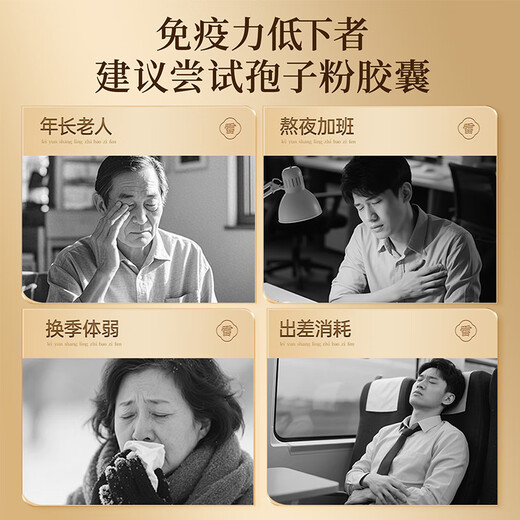 Lei Yunshang Official Organic Broken Ganoderma Lucidum Spore Powder Capsules to Enhance Immunity and Give Elderly Health Nutrition Products Trial Pack 12 Capsules of Spore Powder