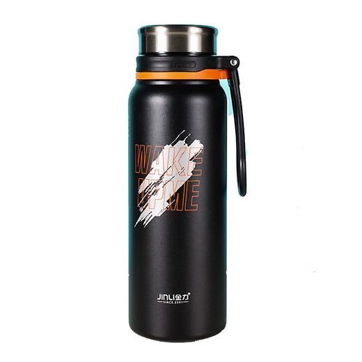 Thermalbecher, Wasserkessel mit großer Kapazität, Thermo und Outdoor-Sport, Fitness-Teetasse, tragbarer Autoweg Wasserbecher 7027-Raum Gray-830ml Gravur