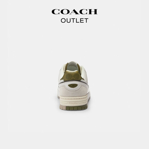 COACH New Year's Gift Outlet Men's SOHO Sports Shoes Casual Shoes Comfortable Commuting Olive Green/Bright White 44