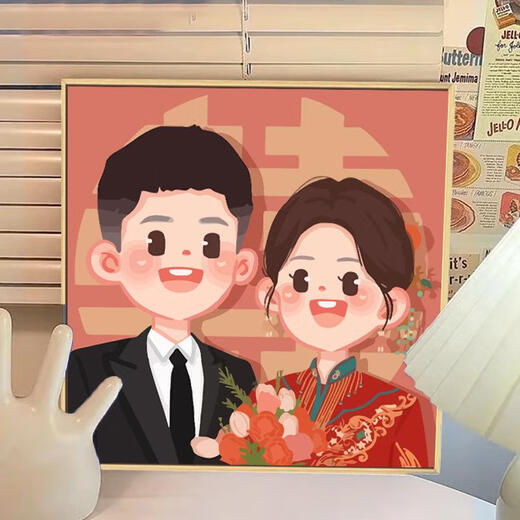 YUSEN YIXI MARIAGE CADEAU PEINTURE D'HUILE numérique personnalisé Remplissage Couleur de mariage peint à la main