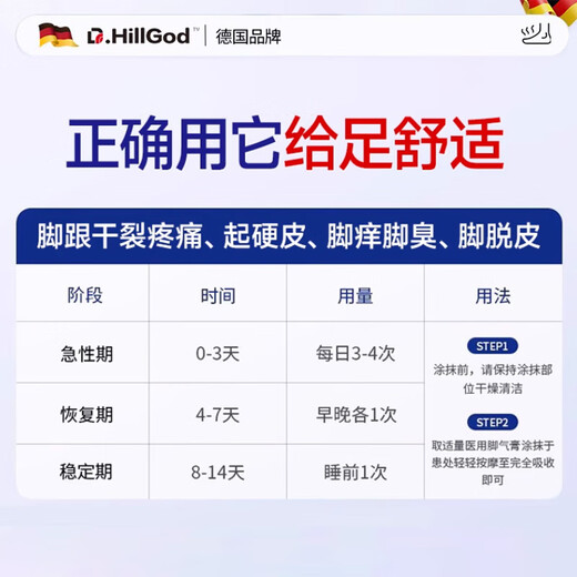 Dr.HillGod's athlete's foot, itching, peeling, rotten feet, fungal infection, itchy, sweaty feet, special medicine for cracked feet, dry and cracked heels, two boxes with special effects