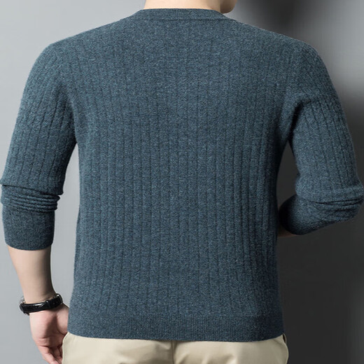 
Ordo City cashmere sweater men 100 cashmere clothes autumn and winter thick pullover sweater men base shirt gray green 2XL