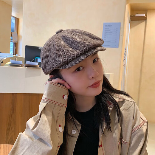 贝雷帽男女英伦时尚百搭复古报童八角帽春秋潮鸭舌帽画家 浅灰色（男女同款） M