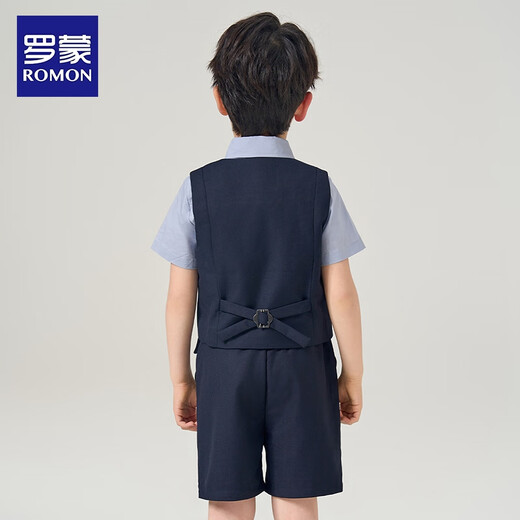 罗蒙儿童礼服男童毕业套装英伦风男宝周岁生日宴会西服花童演出服140