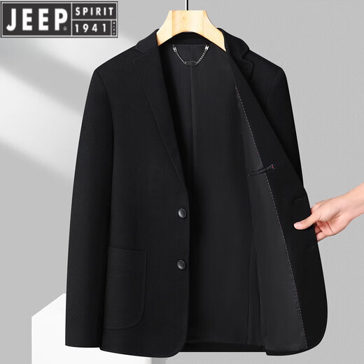 Jeep Spirit Blazer Men's Business Casual Small Small Single-Piece Spring and Automne Formal Wear Dad d'âge moyen 9926 Gray [Dark Pattern] M 170 [suggéré 100-119Jin [Jin est égal à 0,5 kg]]]