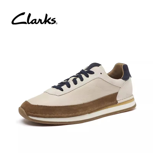 Qile Leder Clark Art -Serie Herrenschuhe Modetrend Casual Sneakers Craftrun Lace White 43