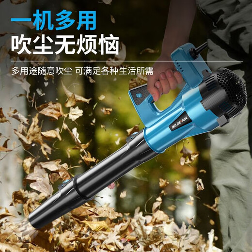 吹风机大功率工业用220v暴风枪强力鼓风机吹树叶工地除尘吹灰清灰 DY-风暴蓝3888TV三电一充重载