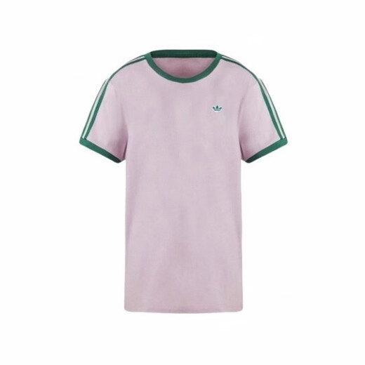 阿迪达斯（adidas）经典复古刺绣条纹紫罗兰休闲圆领短袖T恤女 DU9893 紫罗兰 du9893 M