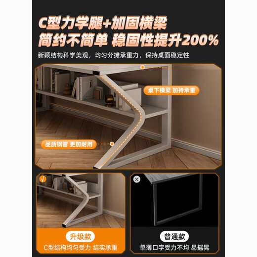 Tang Neng Youpin Double Computer Desk Gaming Table Desktop Home Office Desk Combination Desk Couple Side by Side Work Table Long Table C-Leg Double Position Po Yue White 200CM