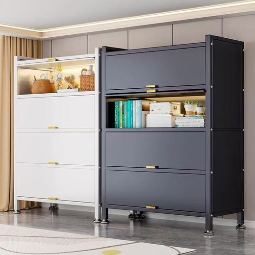 Kashiman balcony storage cabinet outdoor steel bathroom living room sundry integrated wall storage locker multi-layer sun protection gray full carbon steel storage cabinet platform QC certification 5 doors length 100* width 42* height 183cm
