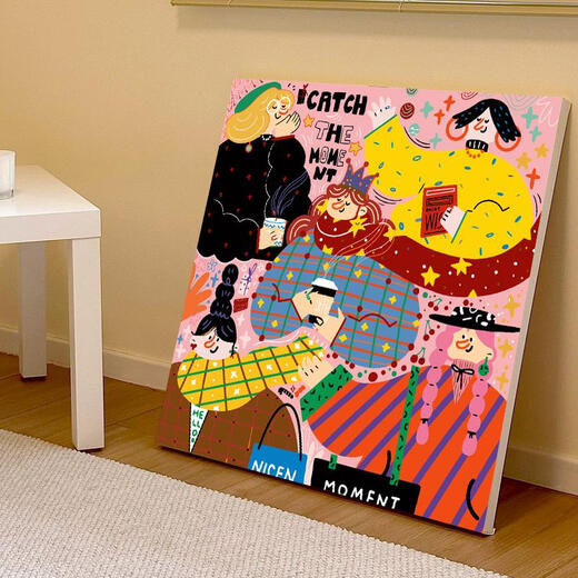 Tigre de tres abril Graffiti Digital Pintura al óleo Diy Diy Coloración a mano Decorativa Decoración Decora