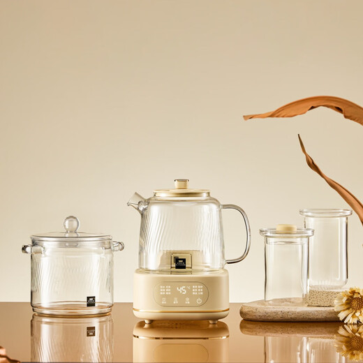 World KitchenAmerican Corning Health Pot Full Glass Constant Temperature Pot Home Multifunctional Office Tea Maker Kettle Scented Tea 1.2L Flagship Model Tea Strainer + Stew Cup + Stew Pot