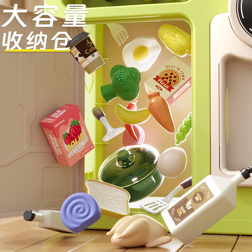 卡卡曼儿童厨房玩具3-6岁过家家玩具女孩生日礼物做饭玩具仿真小厨房2岁 升级红【声光喷雾大厨房63件套】 煮饭玩具男女孩1到3岁生日礼物