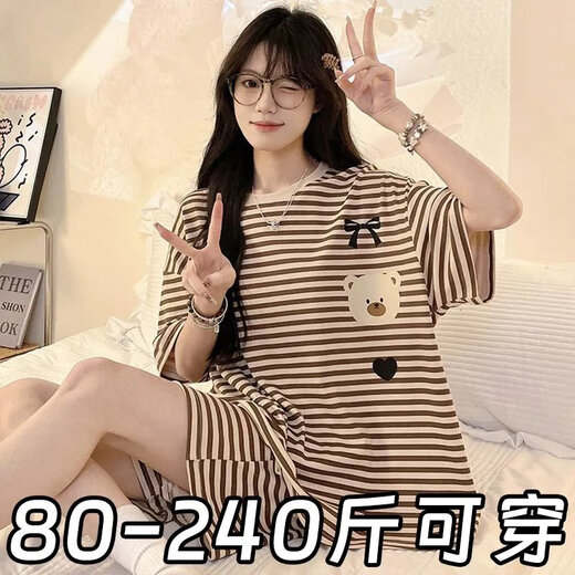 Yalu-Sommer-Pyjama für Frauen süßer Cartoon gedruckt lose große Shorts Shorts Casual Jugendhaus Kleidung Set Marke [Kurzärärmelte Shorts] 693 Black Smiley Face M [80-90jin [Jin gleich 0,5 kg]]