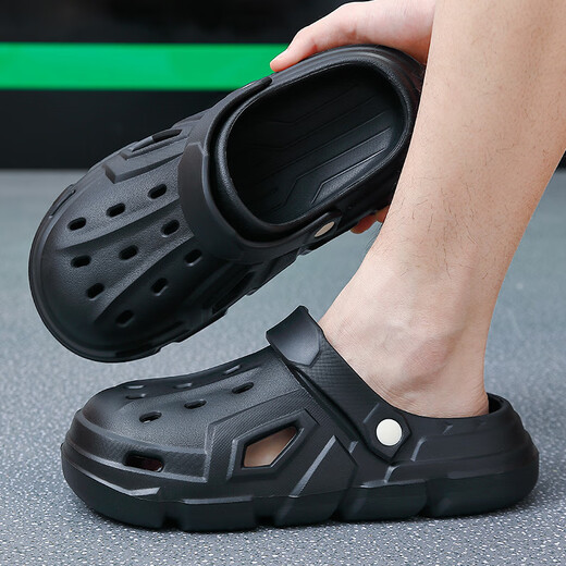 
Hongdou medical hole shoes for men mountaineering grade 2025 summer new style for wear-on-slip, anti-odor, wear-resistant, sandals for women, black 42-43, suitable for 41-42 (inner length 255mm)