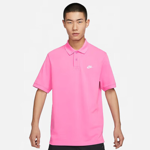 
Nike (NIKE) men's short-sleeved T-shirt POLO shirt pure cotton sports and casual FN3895-675 pink L