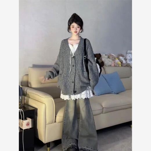 Capítulo genial (Kuzhang) 4884 People recolecte trajes de dos piezas, pequeño dulce estilo universitario de encaje de encaje de empalme Slack Slack Single Piece Skirt White 2xl