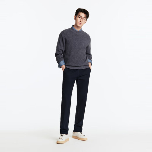 Pantalones informales de Joeone Casual Men's 25 Autumn Nuevo cómodo, pantalones suaves y elegantes, versión combinada + azul marino + jb1e12013 36 tamaño 180/90b (2.76) ft 92cm