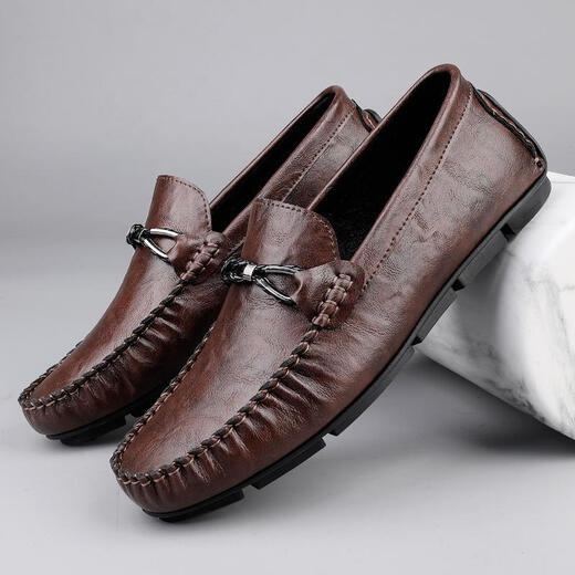 Satchi Light Luxury Luxury Spring and Summer British Style Small Cuir Chores Cuir Business Casual Chores One Foot Lazy Style Corée grande taille noire 9913 38