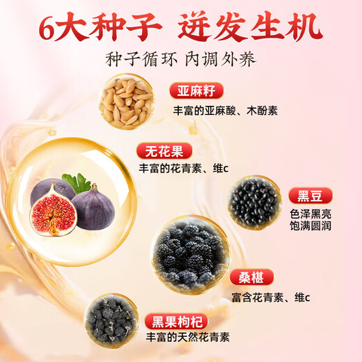 Flaxseed fig tea, female tea, progesterone tea, seed circulation tea, black bean, wolfberry, mulberry tea, 5g*60 packs