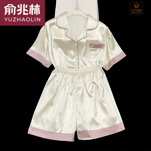 
Yu Zhaolin (YUZHAOLIN) 2024 new ice silk pajamas for women short-sleeved summer thin silk for outdoor wearable clothes set spring and summer light yellow #YX-9214 M [75-98]Jin[Jin equals 0.5 kg]