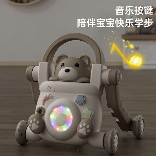 昙蓓漫婴儿学步车手推车三合一婴儿学步车婴儿助步车手推车多功能防侧翻 宝石绿色+可增重+可调高+可调速 学步车单用款+【音乐灯光+普通电池】