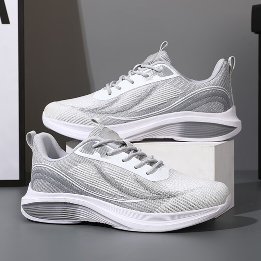 Sieben Wölfe von Sportschuhen für die Aufnahmeuntersuchung der Mittelschule für Männer und Frauen Sommersportschuhe für die Laufschuhe der körperlichen Untersuchung Running Schuhe Leichte Atmungsschuhe 6636 Weiß grau Orange 35