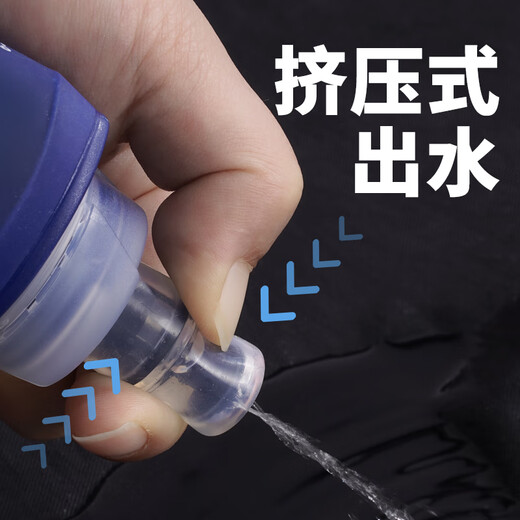 AILUKI Japanese Sports Soft Bottle Outdoor Running Silicone Foldable Water Bag Cycling Cross-Country Marathon 250ml Blue (excluding straw)_Including dust cover