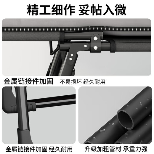 折叠床单人办公室简易午休行军床神器家用单人床便携陪护躺椅午睡 【75宽床垫一体】米架灰面
